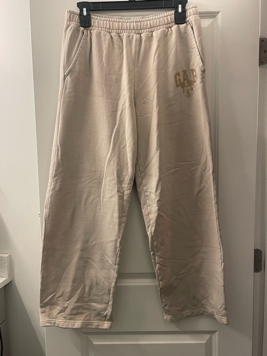 GAP Pants - GAP Beige Logo Sweatpants with Subtle Mickey Graphic